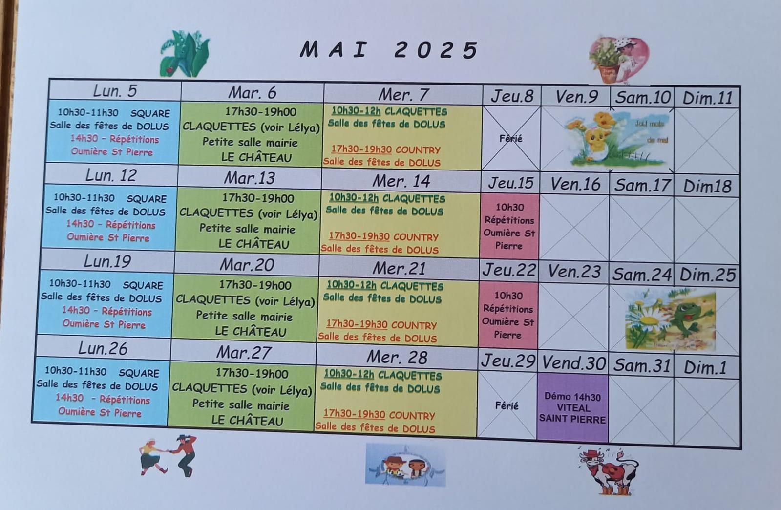 Planning mai